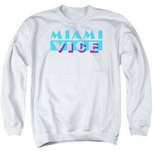 Miami Vice Logo Adult Crewneck Sweatshirt White
